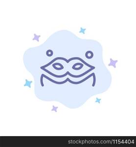 Costume, Mask, Masquerade Blue Icon on Abstract Cloud Background
