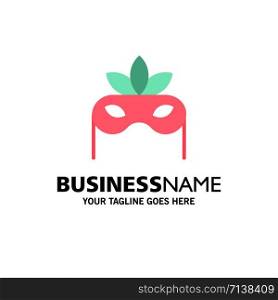 Costume, Mask, Masquerade Business Logo Template. Flat Color
