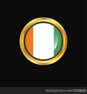 Cote d Ivoire / Ivory Coast flag Golden button
