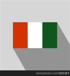 Cote d Ivoire / Ivory Coast flag Long Shadow design vector