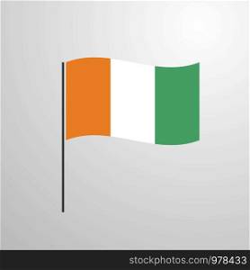 Cote d Ivoire / Ivory Coast waving Flag