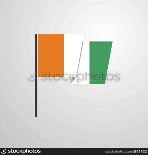 Cote d Ivoire / Ivory Coast waving Flag design vector