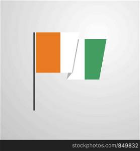 Cote d Ivoire / Ivory Coast waving Flag design vector