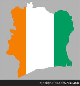 Cote d&rsquo;Ivoire map flag vector illustration Eps 10.. Cote d&rsquo;Ivoire map flag vector