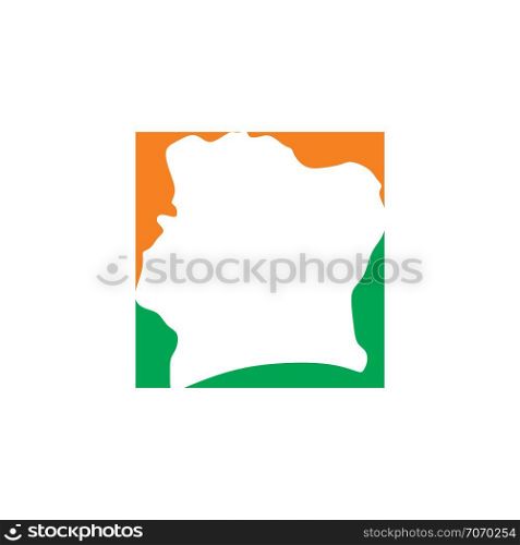 cote d&rsquo;ivoire map logo icon vector
