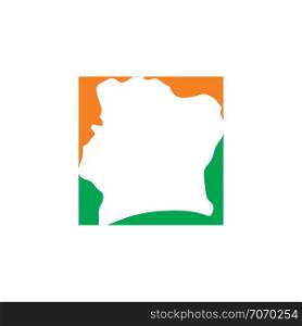 cote d&rsquo;ivoire map logo icon vector