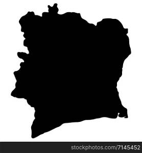 Cote d&rsquo;Ivoire map silhouette vector illustration Eps 10.. Cote d&rsquo;Ivoire map silhouette vector illustration Eps 10