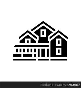cottage house glyph icon vector. cottage house sign. isolated contour symbol black illustration. cottage house glyph icon vector illustration