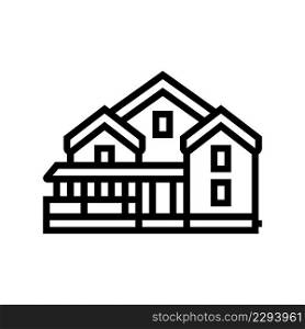 cottage house line icon vector. cottage house sign. isolated contour symbol black illustration. cottage house line icon vector illustration