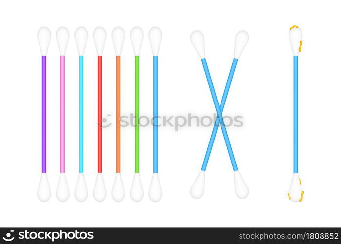 Cotton buds, great design for any purposes. Health care. Vector stock illustration. Cotton buds, great design for any purposes. Health care. Vector stock illustration.