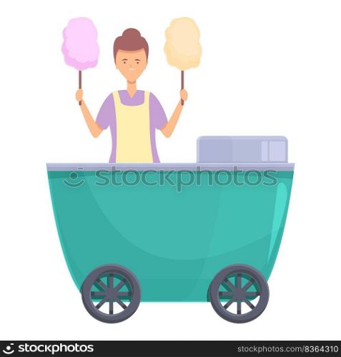 Cotton candy icon cartoon vector. Shop stand. Street truck. Cotton candy icon cartoon vector. Shop stand