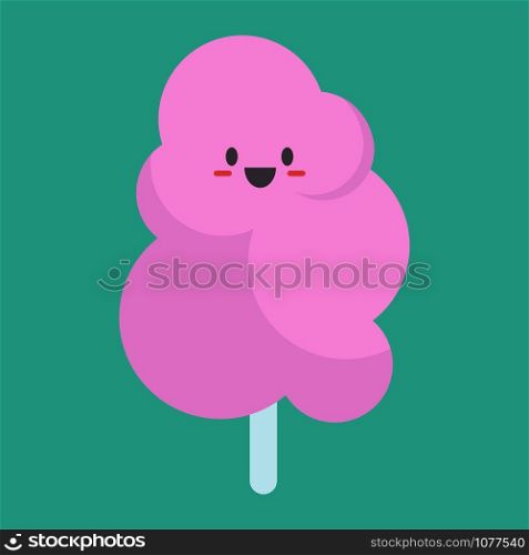 Cotton candy, illustration, vector on white background.