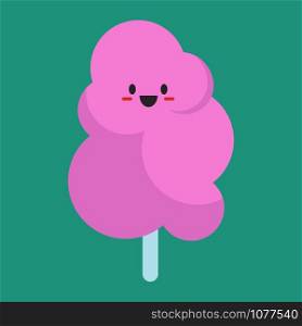 Cotton candy, illustration, vector on white background.