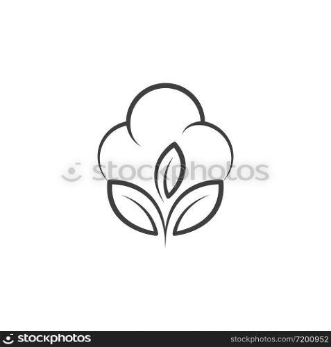Cotton flower vector icon template symbol nature