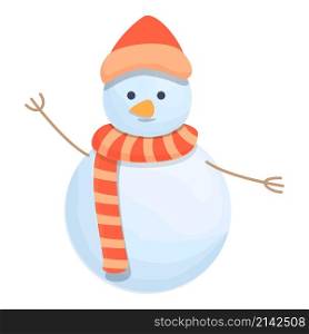 Cotton scarf snowman icon cartoon vector. Christmas man. Funny gift. Cotton scarf snowman icon cartoon vector. Christmas man