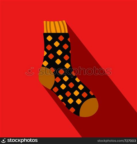 Cotton sock icon. Flat illustration of cotton sock vector icon for web. Cotton sock icon, flat style