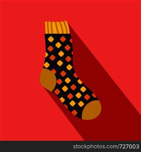 Cotton sock icon. Flat illustration of cotton sock vector icon for web. Cotton sock icon, flat style