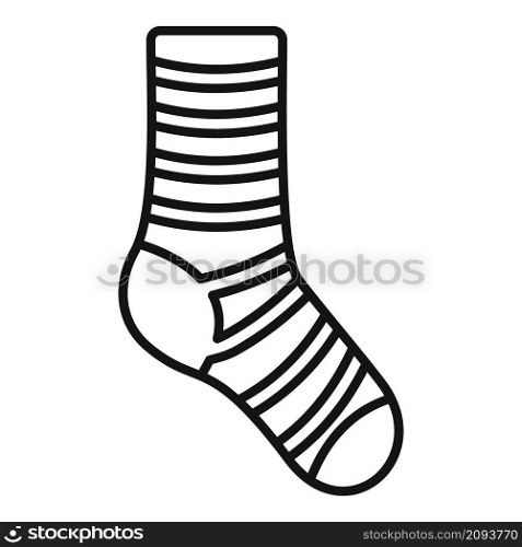 Cotton sock icon outline vector. Winter sock. Wool item. Cotton sock icon outline vector. Winter sock