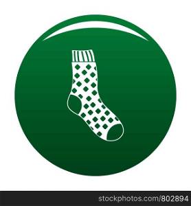 Cotton sock icon. Simple illustration of cotton sock vector icon for any design green. Cotton sock icon vector green