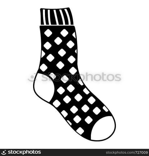 Cotton sock icon. Simple illustration of cotton sock vector icon for web. Cotton sock icon, simple style