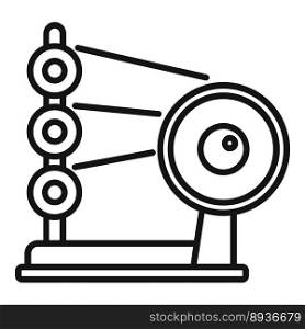 Cotton thread production icon outline vector. Textile machine. Roll wool. Cotton thread production icon outline vector. Textile machine