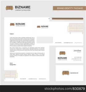 Couch Business Letterhead, Envelope and visiting Card Design vector template