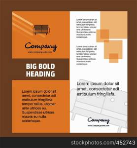 Couch Company Brochure Title Page Design. Company profile, annual report, presentations, leaflet Vector Background