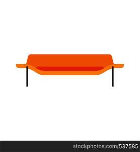 Couch decoration living room style front view vector icon. Person home symbol interior. Simple settee furniture house