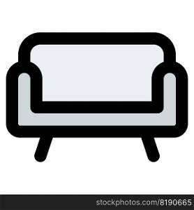 Couch having a cushioned back and armrest.