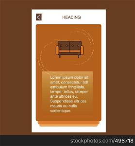 Couch mobile vertical banner design design. Vector