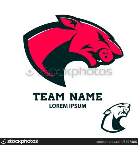 cougar head logo example. Sport team or club mascot. Design element for logo, label, emblem, sign, badge. Vector illustration.