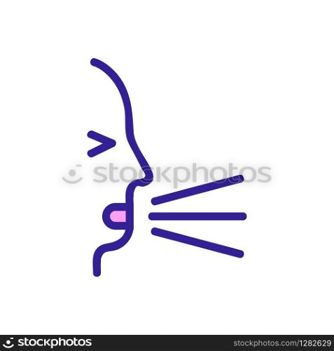 cough icon vector. Thin line sign. Isolated contour symbol illustration. cough icon vector. Isolated contour symbol illustration