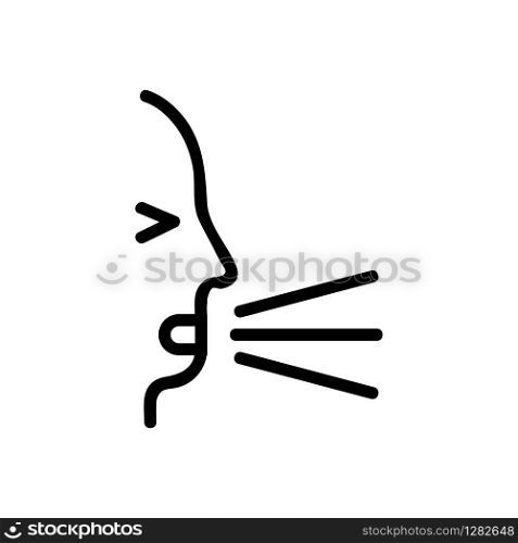 cough icon vector. Thin line sign. Isolated contour symbol illustration. cough icon vector. Isolated contour symbol illustration