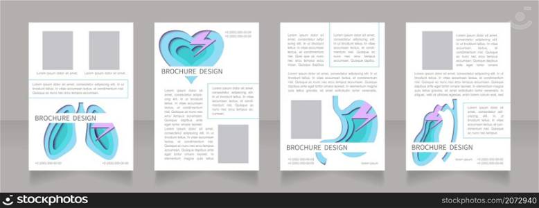 Cough symptom causes and reasons blank brochure layout design. Vertical poster template set with empty copy space for text. Premade corporate reports collection. Editable flyer paper pages. Cough symptom causes and reasons blank brochure layout design