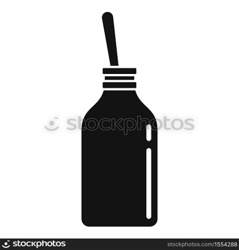 Cough syrup bottle icon. Simple illustration of cough syrup bottle vector icon for web design isolated on white background. Cough syrup bottle icon, simple style