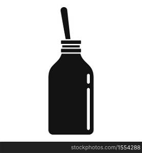 Cough syrup bottle icon. Simple illustration of cough syrup bottle vector icon for web design isolated on white background. Cough syrup bottle icon, simple style