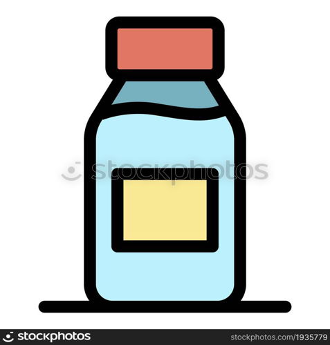 Cough syrup icon. Outline Cough syrup vector icon color flat isolated. Cough syrup icon color outline vector