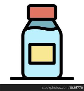 Cough syrup icon. Outline Cough syrup vector icon color flat isolated. Cough syrup icon color outline vector