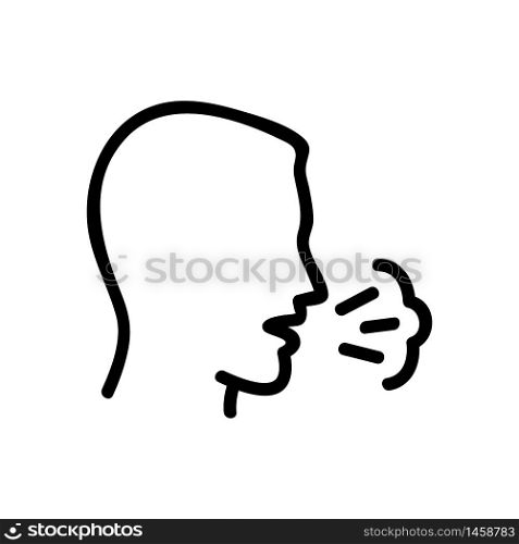 coughing sneezing man icon vector. coughing sneezing man sign. isolated contour symbol illustration. coughing sneezing man icon vector outline illustration