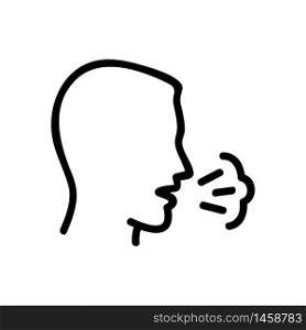 coughing sneezing man icon vector. coughing sneezing man sign. isolated contour symbol illustration. coughing sneezing man icon vector outline illustration
