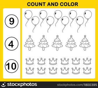 count and color illustration vector