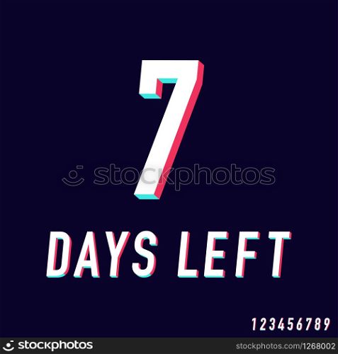 count down for days creative design vector illustration