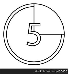 Countdown icon. Outline illustration of countdown vector icon for web. Countdown icon, outline style