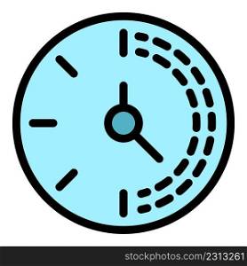 Countdown stopwatch icon. Outline countdown stopwatch vector icon color flat isolated. Countdown stopwatch icon color outline vector