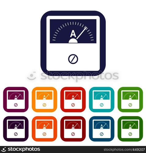 Counter icons set vector illustration in flat style In colors red, blue, green and other. Counter icons set flat