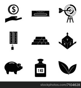 Counterweight icons set. Simple set of 9 counterweight vector icons for web isolated on white background. Counterweight icons set, simple style