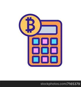counting bitcoin icon vector. A thin line sign. Isolated contour symbol illustration. counting bitcoin icon vector. Isolated contour symbol illustration