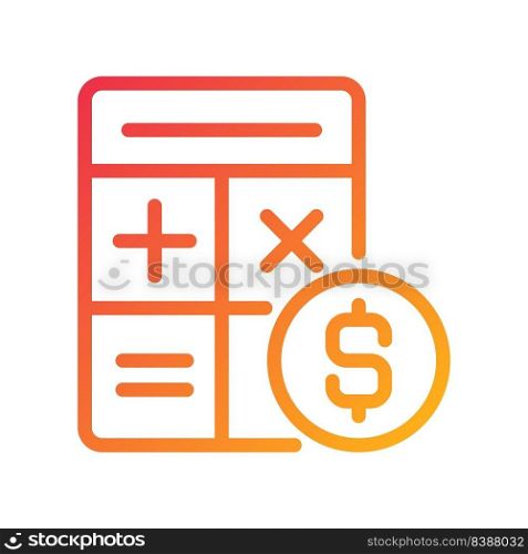 Counting money pixel perfect gradient linear vector icon. Financial accounting. Cash control. Income statement. Thin line color symbol. Modern style pictogram. Vector isolated outline drawing. Counting money pixel perfect gradient linear vector icon