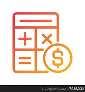 Counting money pixel perfect gradient linear vector icon. Financial accounting. Cash control. Income statement. Thin line color symbol. Modern style pictogram. Vector isolated outline drawing. Counting money pixel perfect gradient linear vector icon