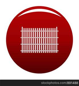 Country fence icon. Simple illustration of country fence vector icon for any design red. Country fence icon vector red